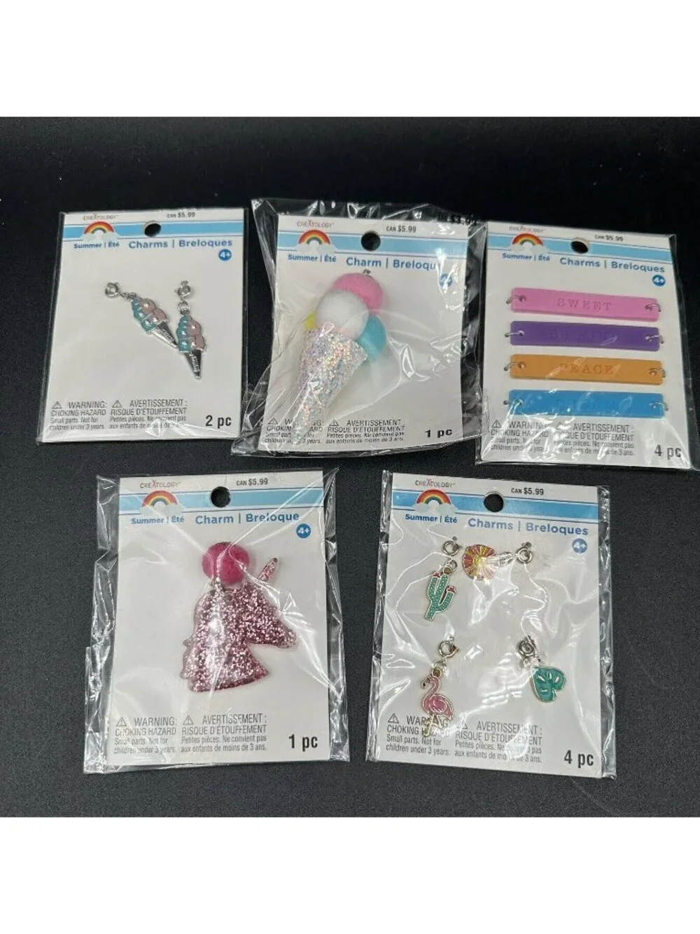 Charms Lot for Bracelets Kids DIY Jewelry Dangle Lobster Clasp Flamingo Unicorn